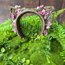 Load image into Gallery viewer, “Forest Bloom” Sculpted Cat Ears – Pink Spring Floral Fantasy Headband