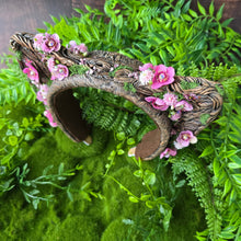Load image into Gallery viewer, “Forest Bloom” Sculpted Cat Ears – Pink Spring Floral Fantasy Headband
