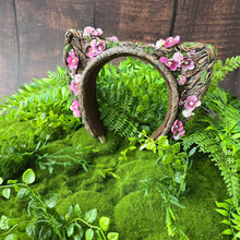 Load image into Gallery viewer, “Forest Bloom” Sculpted Cat Ears – Pink Spring Floral Fantasy Headband