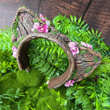 Load image into Gallery viewer, “Forest Bloom” Sculpted Cat Ears – Pink Spring Floral Fantasy Headband