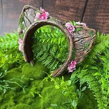 Load image into Gallery viewer, “Forest Bloom” Sculpted Cat Ears – Pink Spring Floral Fantasy Headband