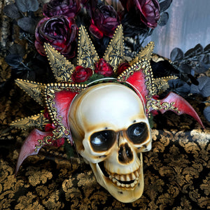 Gothic Red and Gold Halo Crown Cat Ear Set
