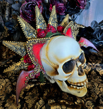 Load image into Gallery viewer, Gothic Red and Gold Halo Crown Cat Ear Set