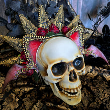 Load image into Gallery viewer, Gothic Red and Gold Halo Crown Cat Ear Set