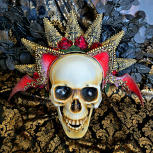 Load image into Gallery viewer, Gothic Red and Gold Halo Crown Cat Ear Set