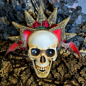 Gothic Red and Gold Halo Crown Cat Ear Set
