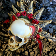 Load image into Gallery viewer, Gothic Red and Gold Halo Crown Cat Ear Set