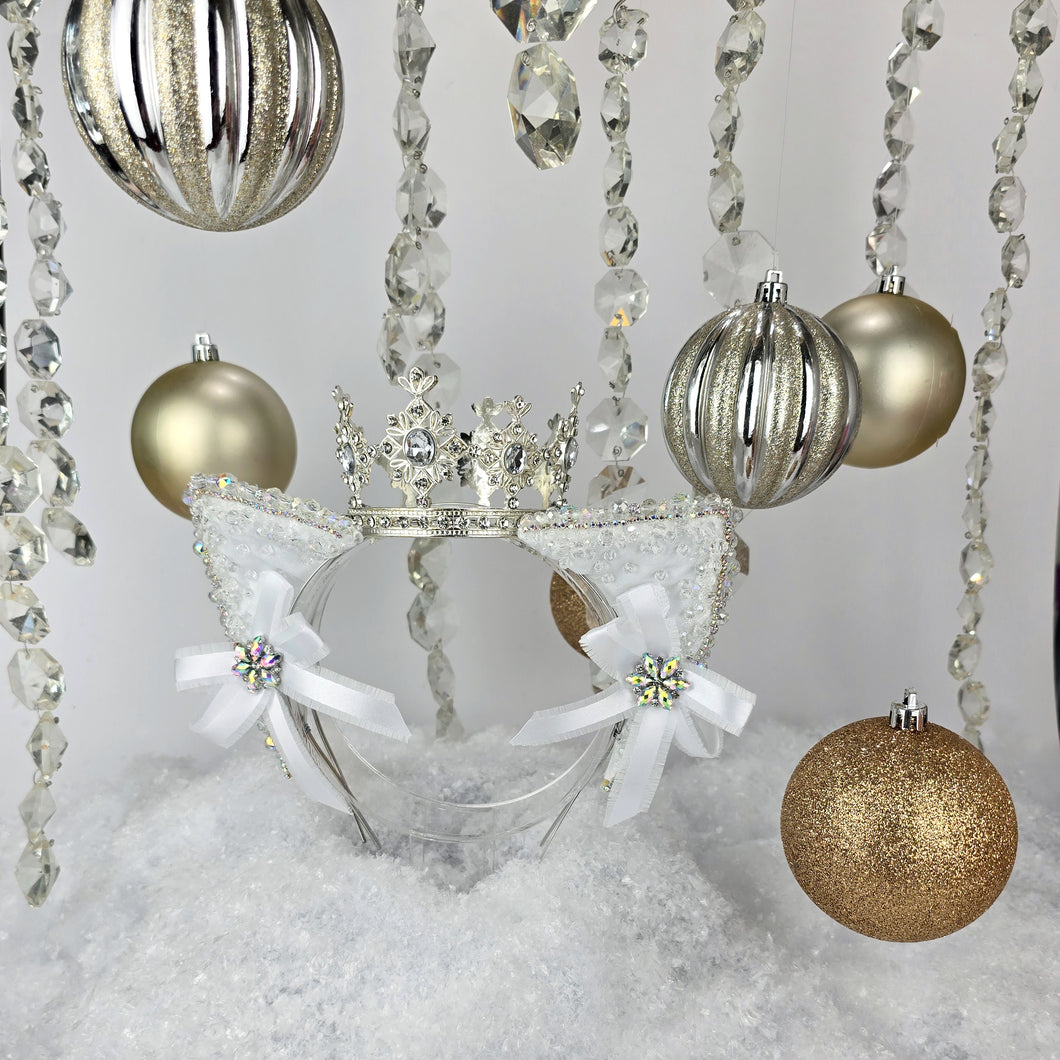 The Heiress collection:  Winter Snow Queen Rhinestone Cat Ear Set