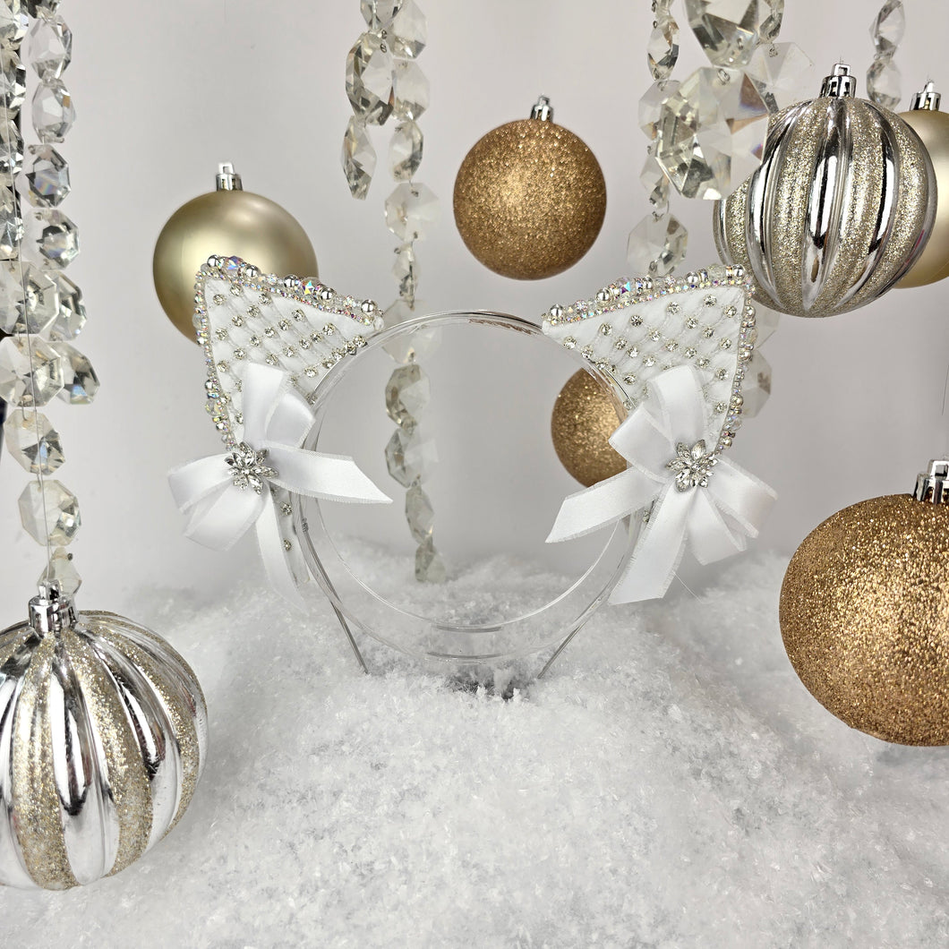 The Heiress collection:  Winter Snow Queen Rhinestone Cat Ear Set