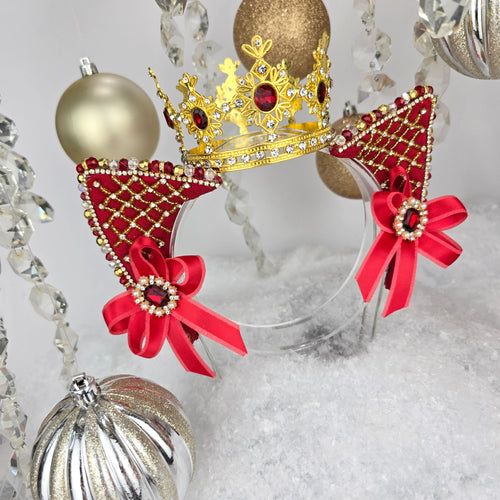 The Heiress collection:  Mrs. Clause Queen Rhinestone Cat Ear Set