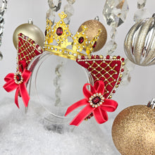 Load image into Gallery viewer, The Heiress collection:  Mrs. Clause Queen Rhinestone Cat Ear Set