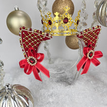 Load image into Gallery viewer, The Heiress collection:  Mrs. Clause Queen Rhinestone Cat Ear Set
