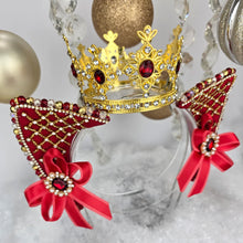 Load image into Gallery viewer, The Heiress collection:  Mrs. Clause Queen Rhinestone Cat Ear Set