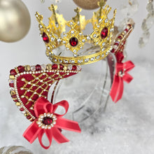 Load image into Gallery viewer, The Heiress collection:  Mrs. Clause Queen Rhinestone Cat Ear Set
