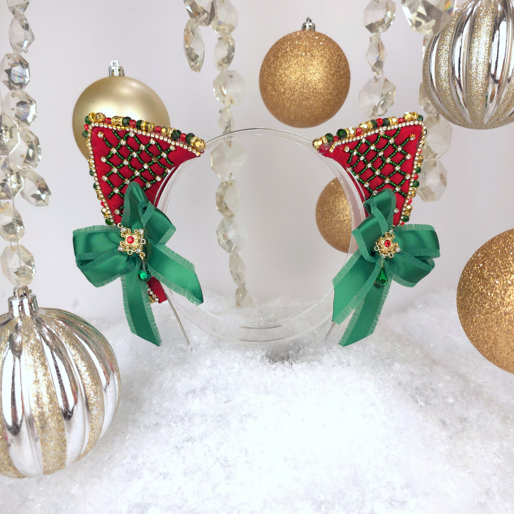 The Heiress collection:  Holiday Cheer Rhinestone Cat Ear Set