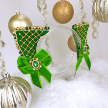 Load image into Gallery viewer, The Heiress collection:  Emerald Green Rhinestone Cat Ear Set