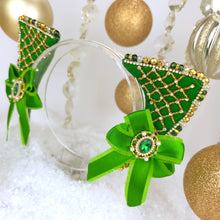 Load image into Gallery viewer, The Heiress collection:  Emerald Green Rhinestone Cat Ear Set