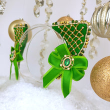 Load image into Gallery viewer, The Heiress collection:  Emerald Green Rhinestone Cat Ear Set