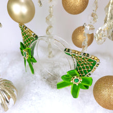Load image into Gallery viewer, The Heiress collection:  Emerald Green Rhinestone Cat Ear Set