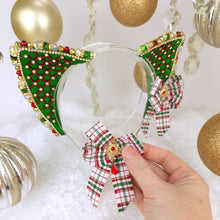 Load image into Gallery viewer, The Heiress collection:  Nostagia Christmas Rhinestone Cat Ear Set