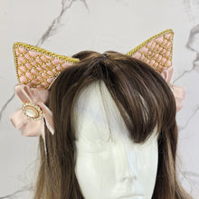 Load image into Gallery viewer, The Heiress collection:  Light Pink Rhinestone Cat Ear Set